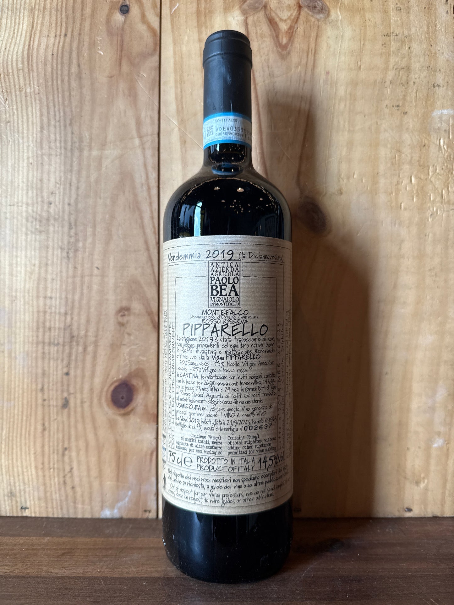 Paolo Bea Montefalco Rosso Riserva Vigneto Pipparello 2019